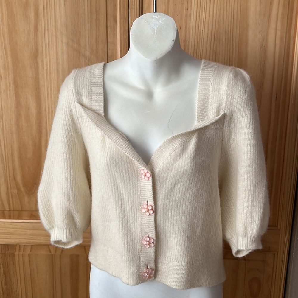 And & Other Stories Ivory White Button Up Cardigan